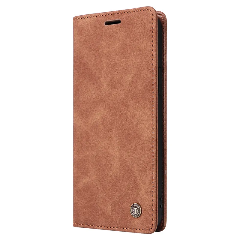 006 Series For iPhone 15 Pro Case PU Leather Phone Cover with Wallet Stand