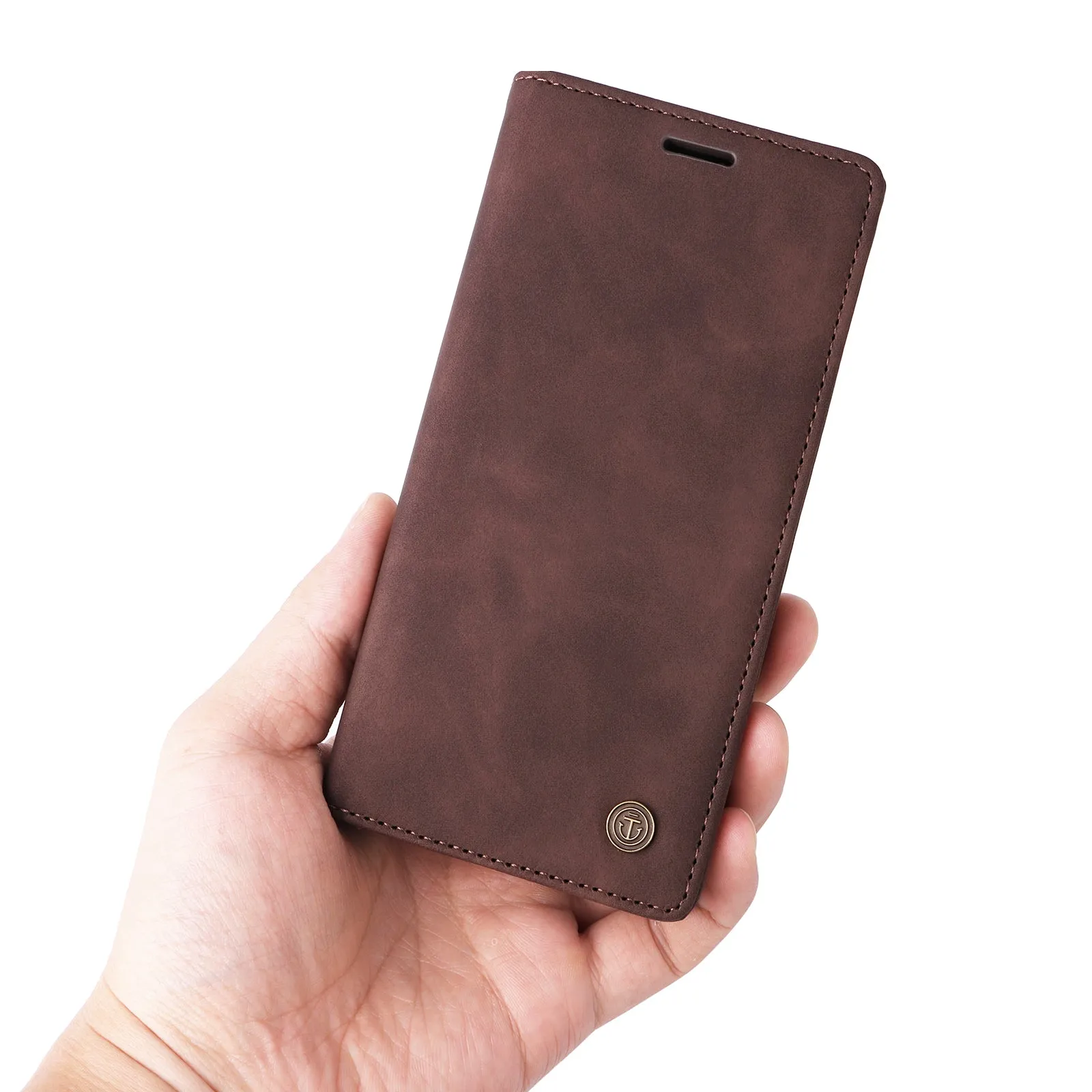 006 Series For iPhone 15 Pro Case PU Leather Phone Cover with Wallet Stand