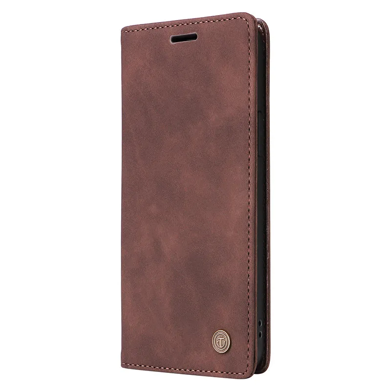 006 Series For iPhone 15 Pro Case PU Leather Phone Cover with Wallet Stand