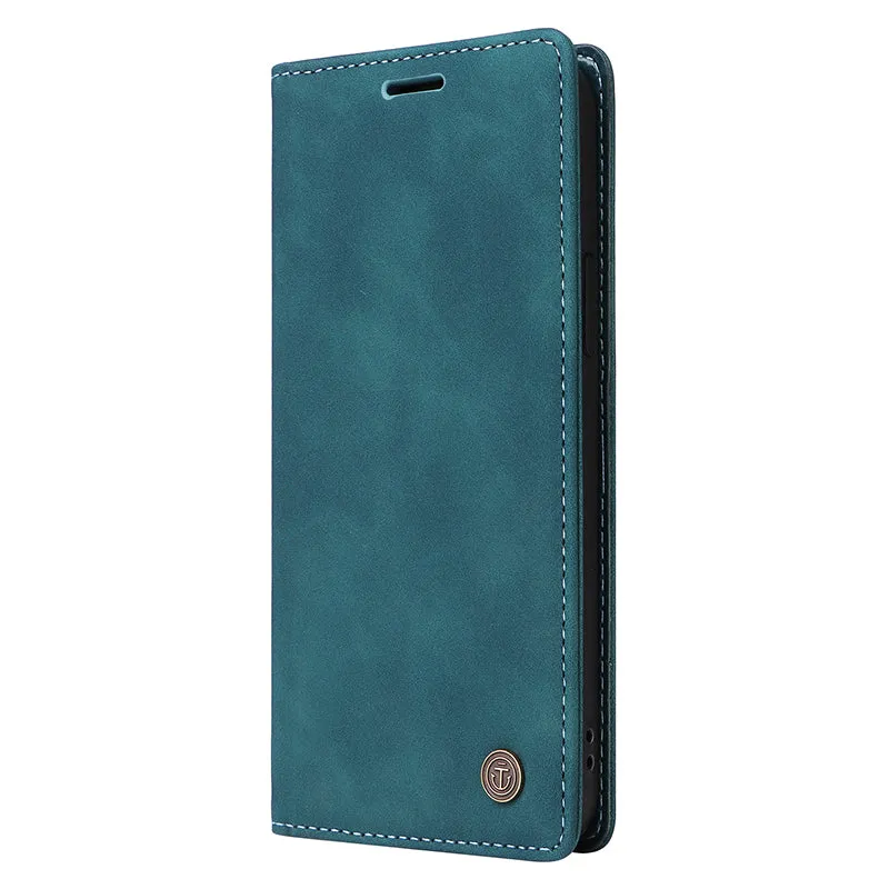 006 Series For iPhone 15 Pro Case PU Leather Phone Cover with Wallet Stand