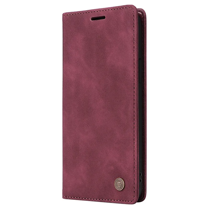 006 Series For iPhone 15 Pro Case PU Leather Phone Cover with Wallet Stand