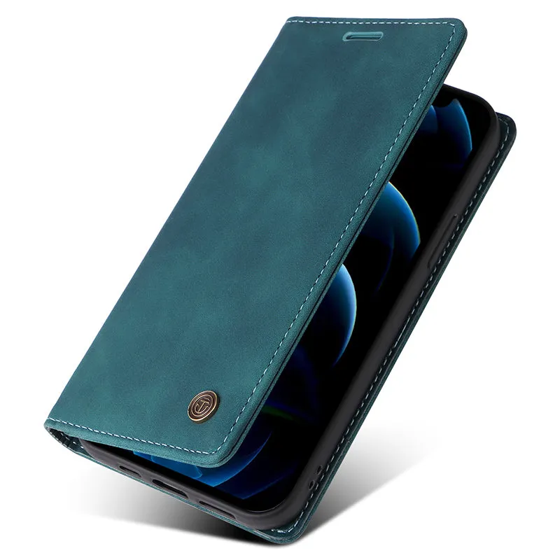 006 Series For iPhone 15 Pro Case PU Leather Phone Cover with Wallet Stand