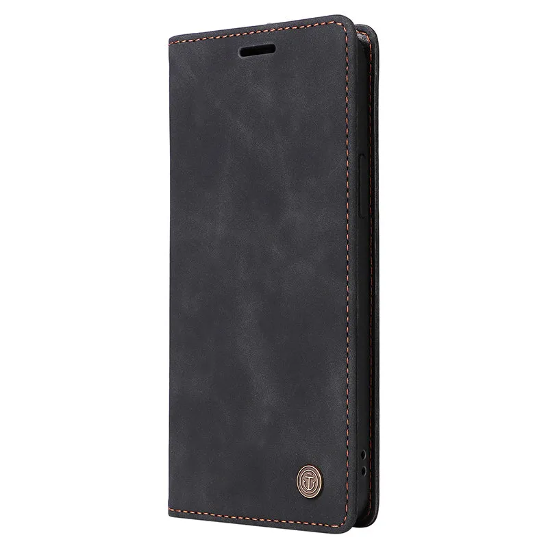 006 Series For iPhone 15 Pro Case PU Leather Phone Cover with Wallet Stand