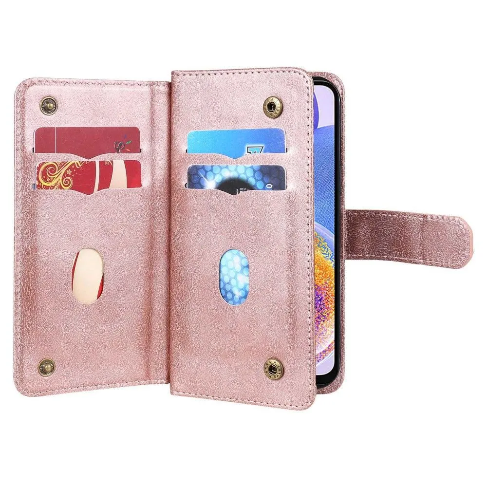 10-slot wallet case for Samsung Galaxy A23 - Rose Gold