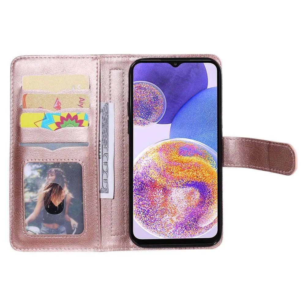 10-slot wallet case for Samsung Galaxy A23 - Rose Gold