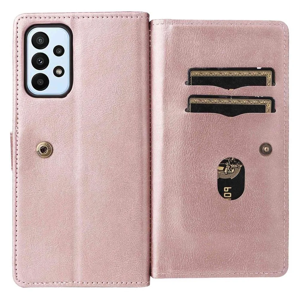 10-slot wallet case for Samsung Galaxy A23 - Rose Gold