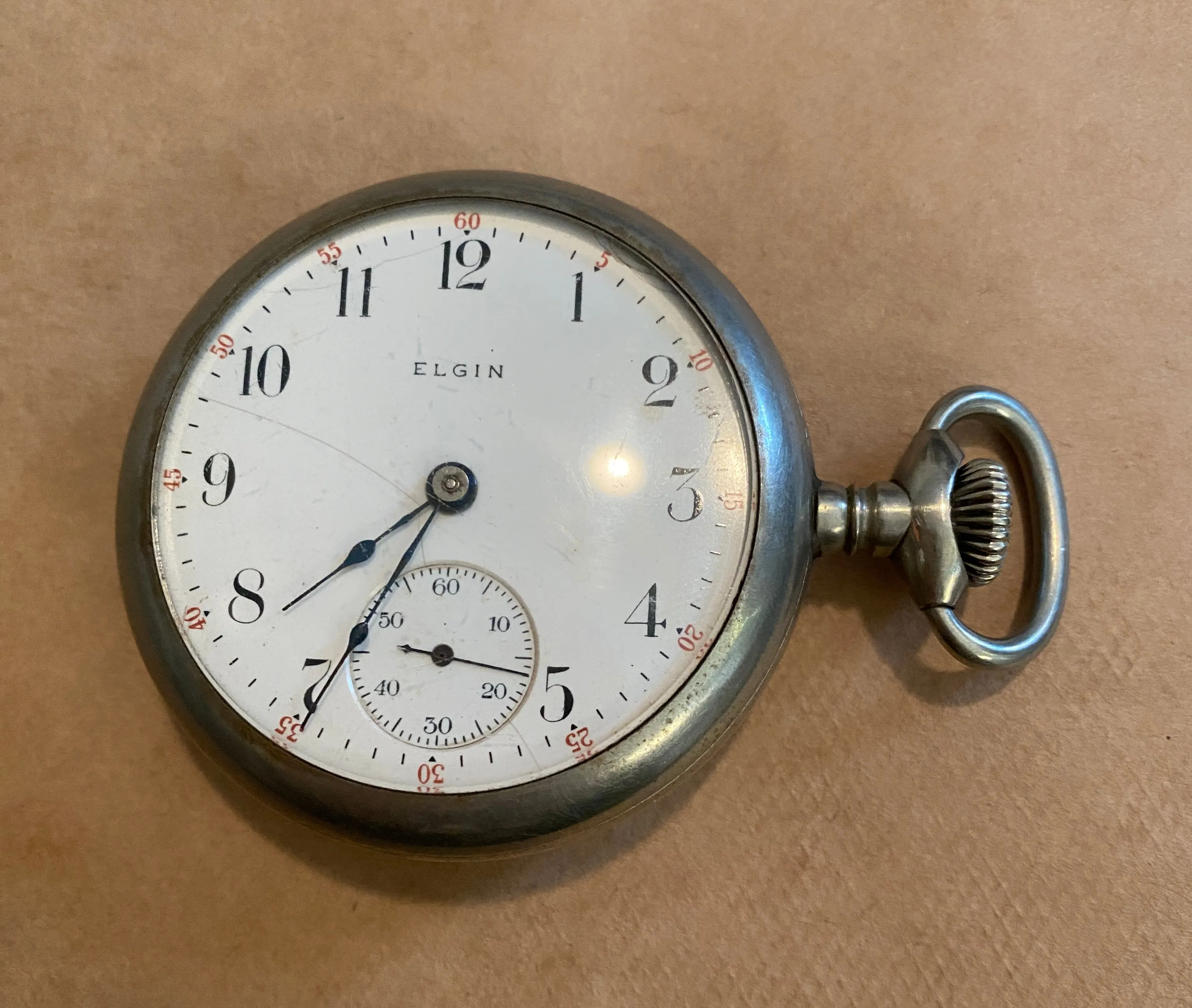 1908 Elgin Silverode Pocket Watch Grade 287 18s 7j