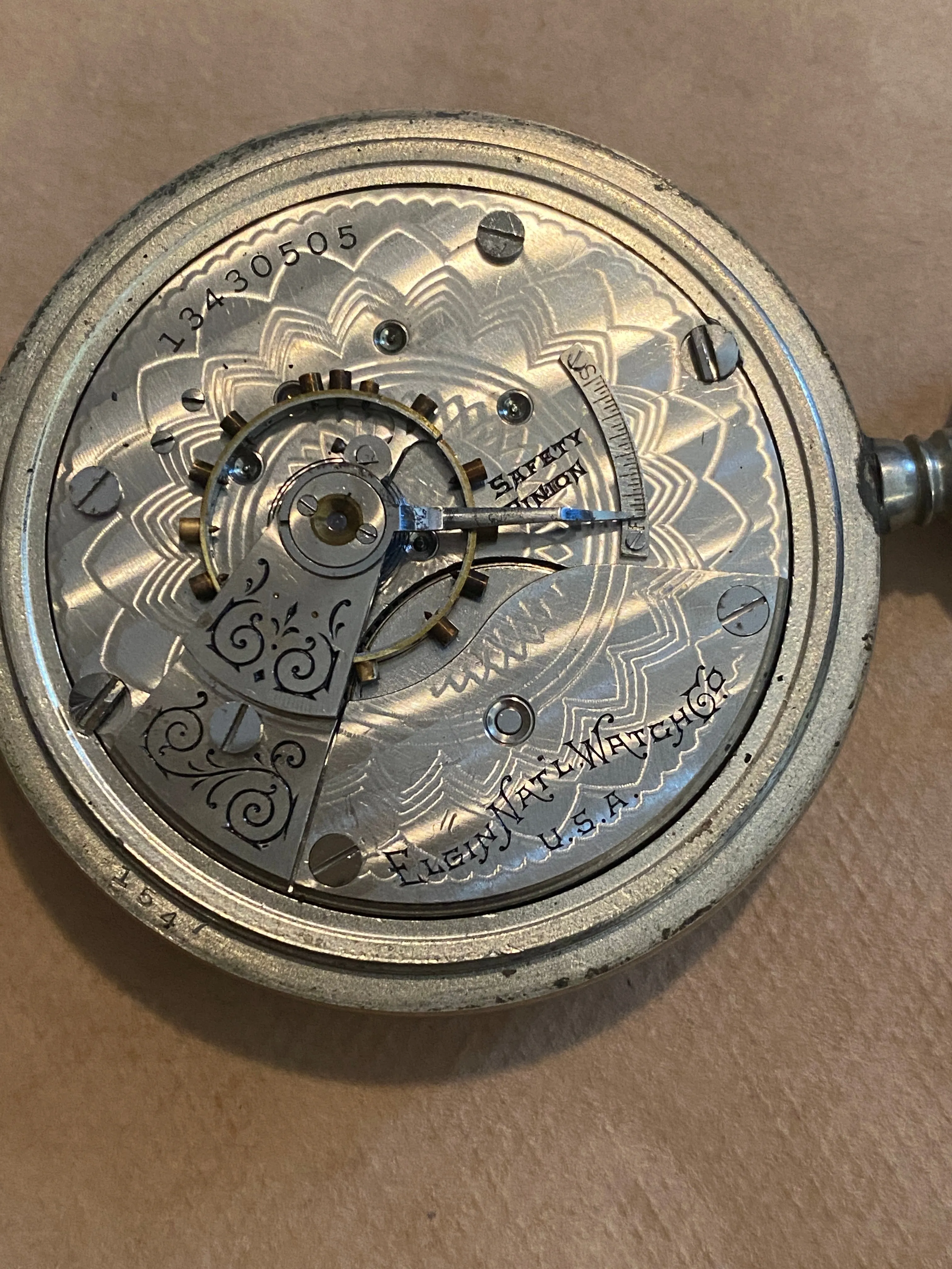 1908 Elgin Silverode Pocket Watch Grade 287 18s 7j