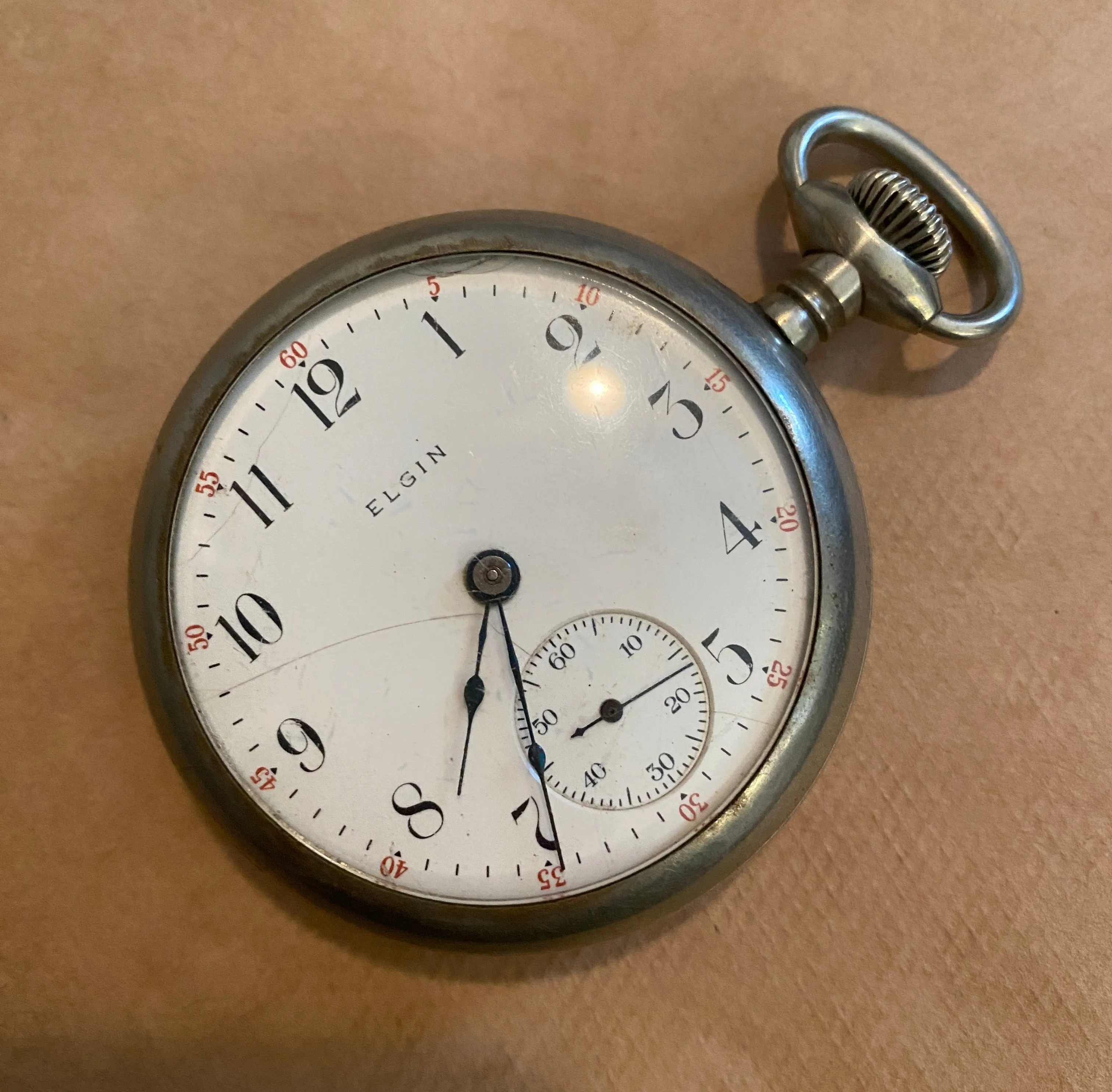 1908 Elgin Silverode Pocket Watch Grade 287 18s 7j