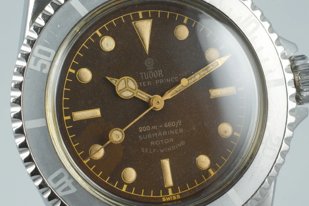 1964 Tudor Submariner 7928 PCG Gilt Chapter Ring Dial BROWN