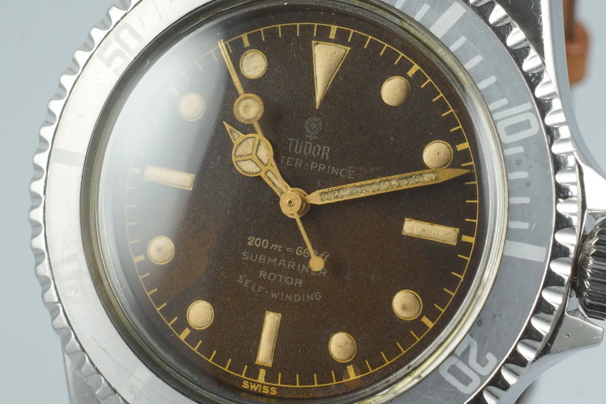 1964 Tudor Submariner 7928 PCG Gilt Chapter Ring Dial BROWN