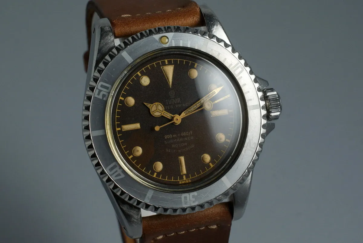 1964 Tudor Submariner 7928 PCG Gilt Chapter Ring Dial BROWN