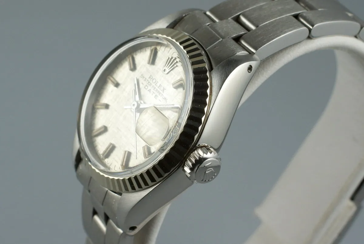 1979 Rolex Ladies Date 6917 Silver Linen Dial