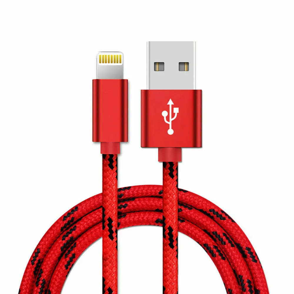 1M Red Fast Charging Lightning Data Sync Charger Cable Cord For iPhone