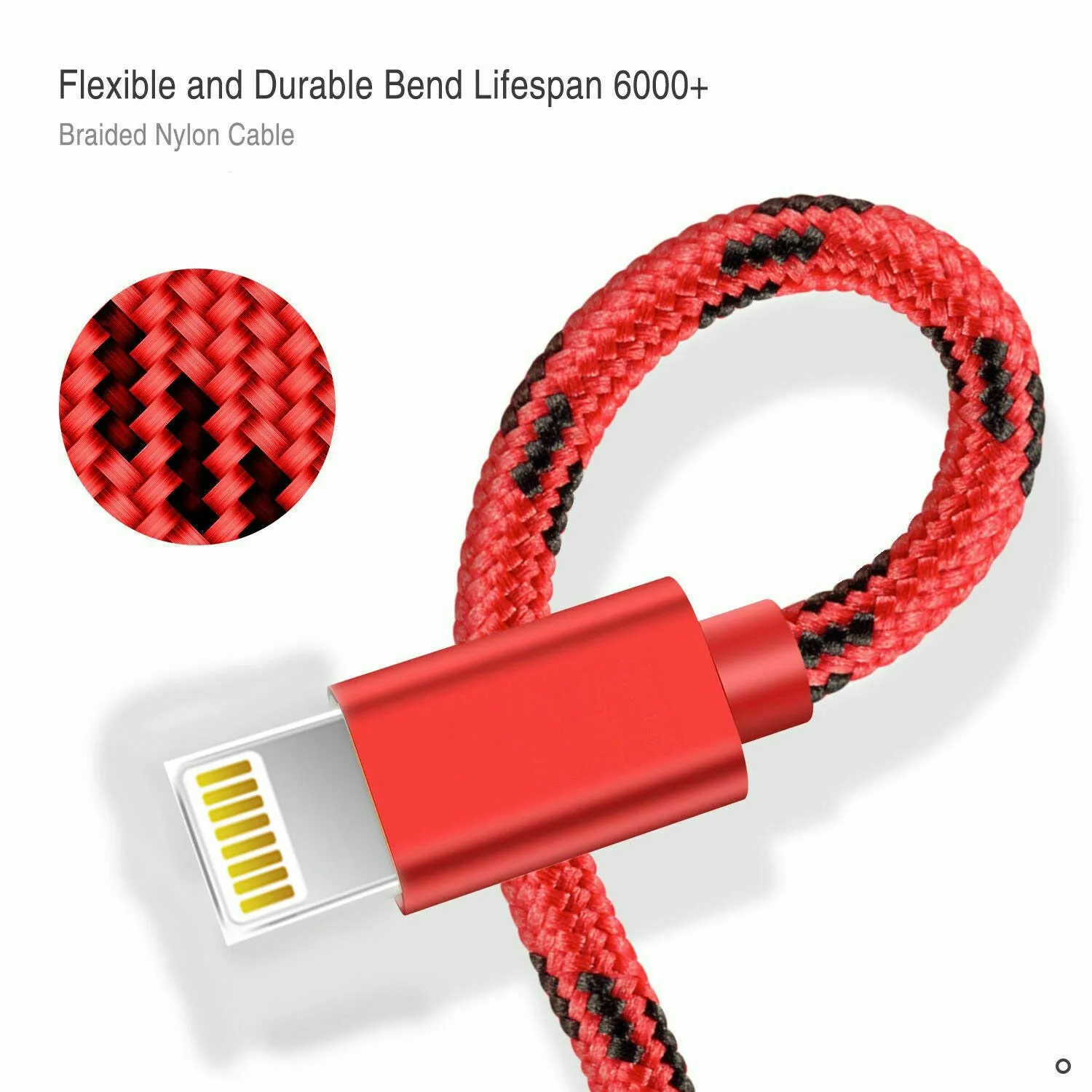 1M Red Fast Charging Lightning Data Sync Charger Cable Cord For iPhone