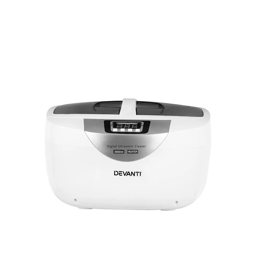 2500ml Ultrasonic Cleaner LCD Display 70W Heating - Devanti