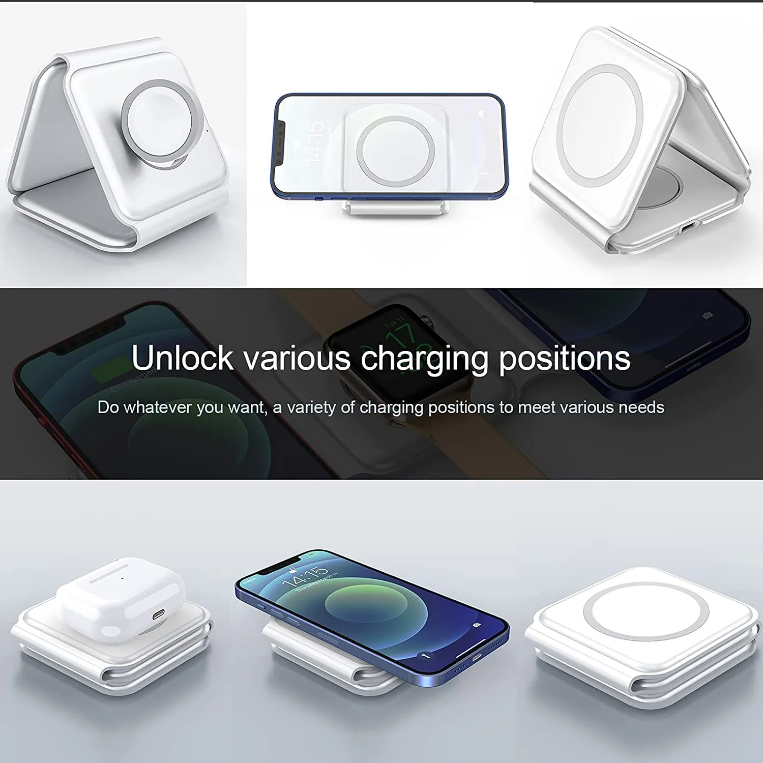 3 in 1 Foldable Magnetic Wireless Charger