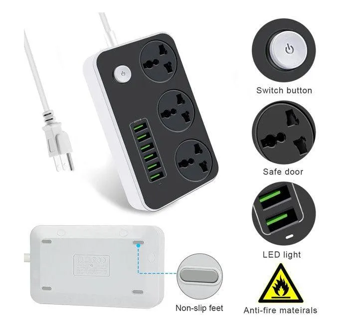 6 USB Universal Power Strip