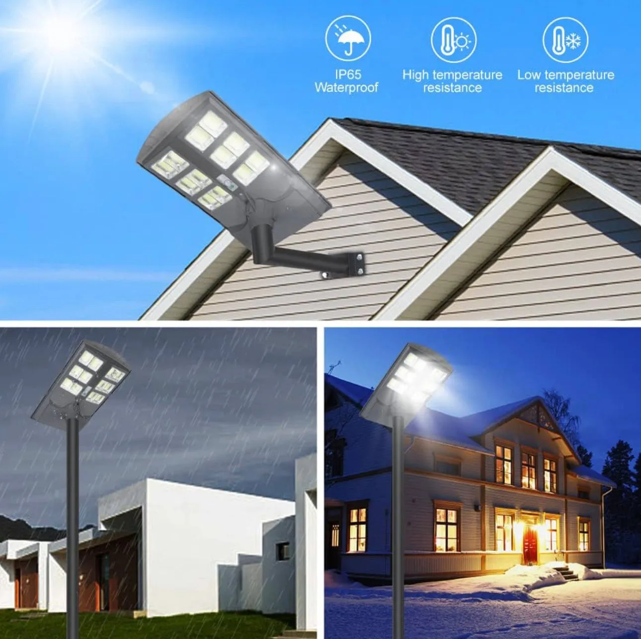 600W Solar Street Lights Outdoor,Solar Security Flood Lights 42000lumens 6500K Dusk to Dawn Without Motion Sensor IP66 Waterproof for Parking Lot,Stadium,Garden,Yard,Basketball