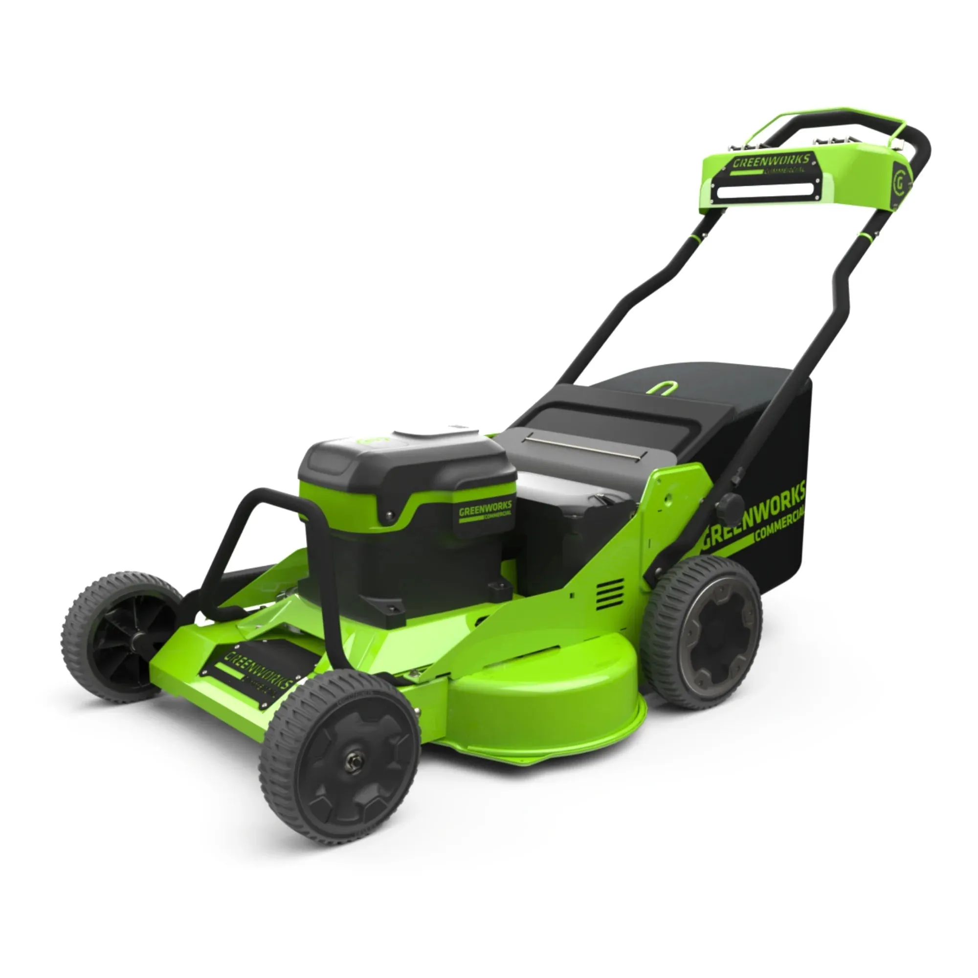 82V 30” Self-Propelled Lawn Mower with (3) 8Ah Batteries and Dual Port Charger