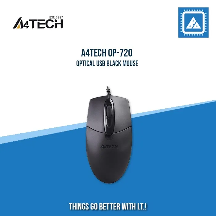 A4TECH OP-720 OPTICAL USB BLACK MOUSE