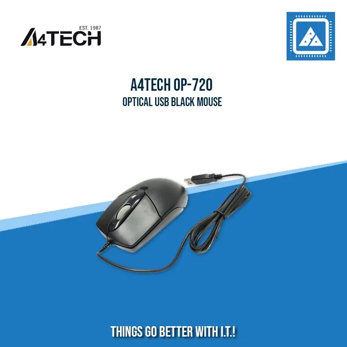 A4TECH OP-720 OPTICAL USB BLACK MOUSE