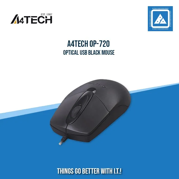 A4TECH OP-720 OPTICAL USB BLACK MOUSE