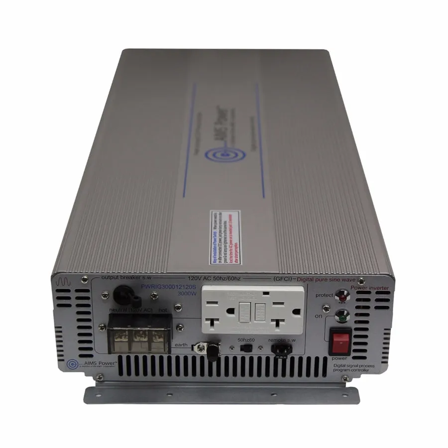 AIMS Power 3000 Watt Pure Sine Power Inverter - Industrial