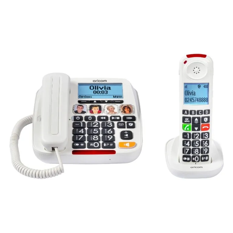 Amplified Big Button Phone with Answering Machine and Cordless Handset