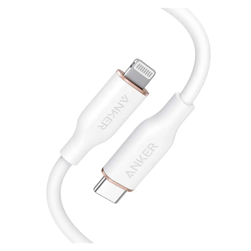 Anker Super Strong PowerLine lll Flow - USB-C to Lightning / 6ft / White