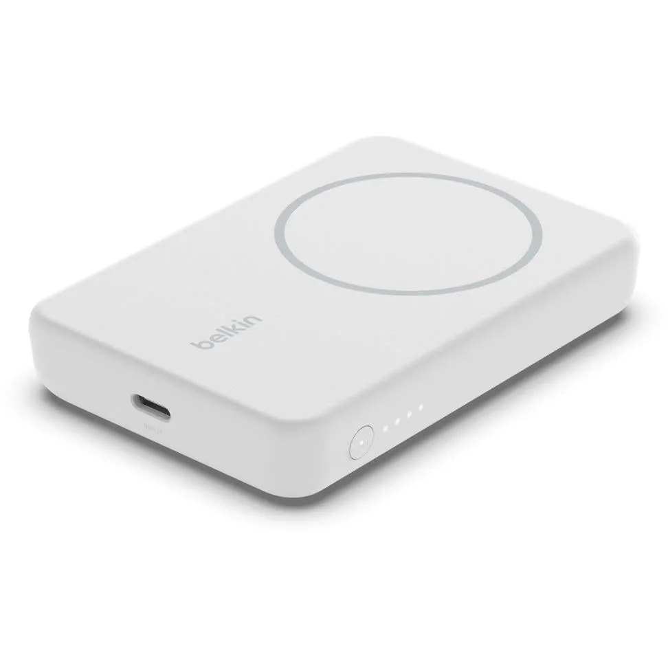 Belkin BoostUp Charge Magnetic Wireless Power Bank 5K   Stand (White)