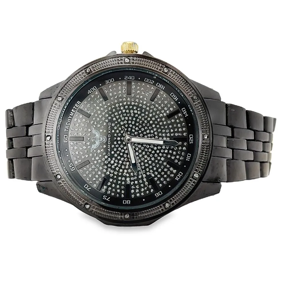 Black Diamond King Real .12cttw Watch