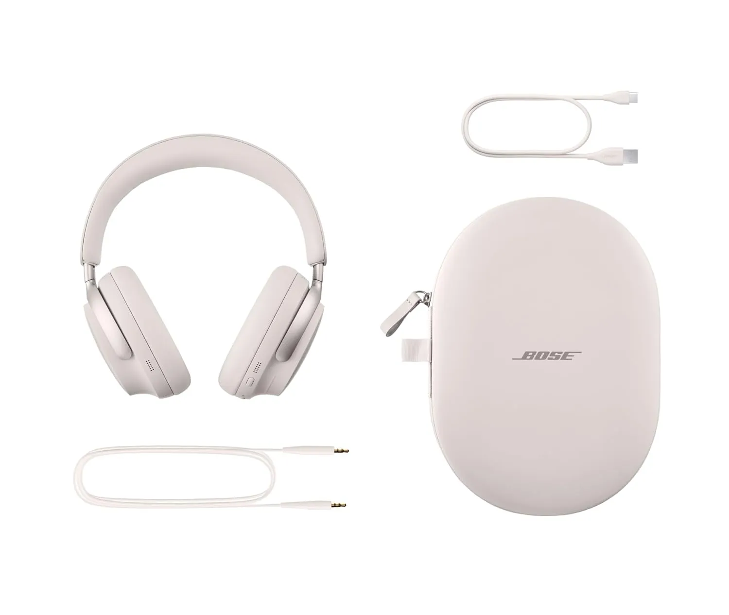 Bose New QuietComfort Ultra Wireless Noise Cancelling Headphones with Spatial Audio, Over-The-Ear Headphones with Mic, Up to 24 Hours of Battery Life, White Smoke 880066-0200