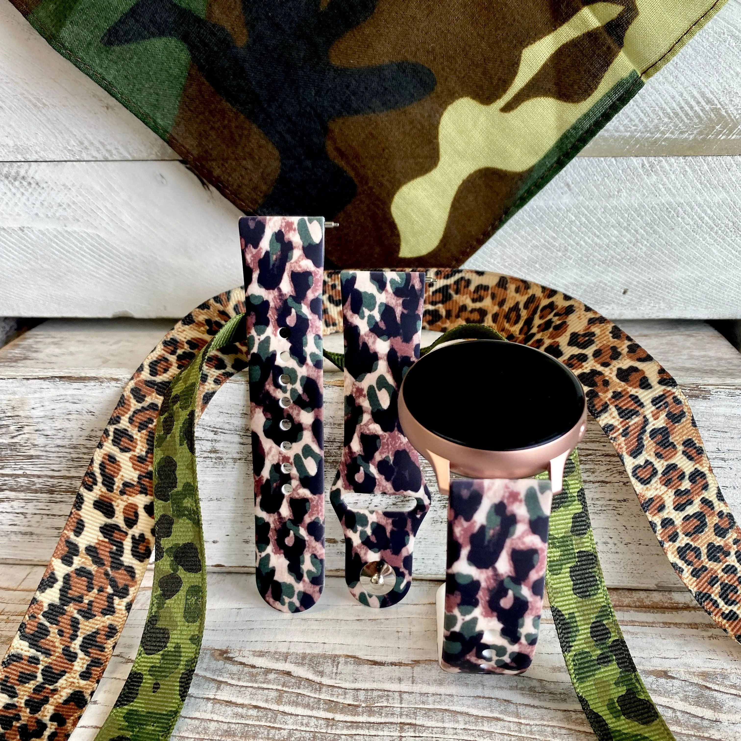 Camo Leopard Print Silicone Band For Samsung Watch