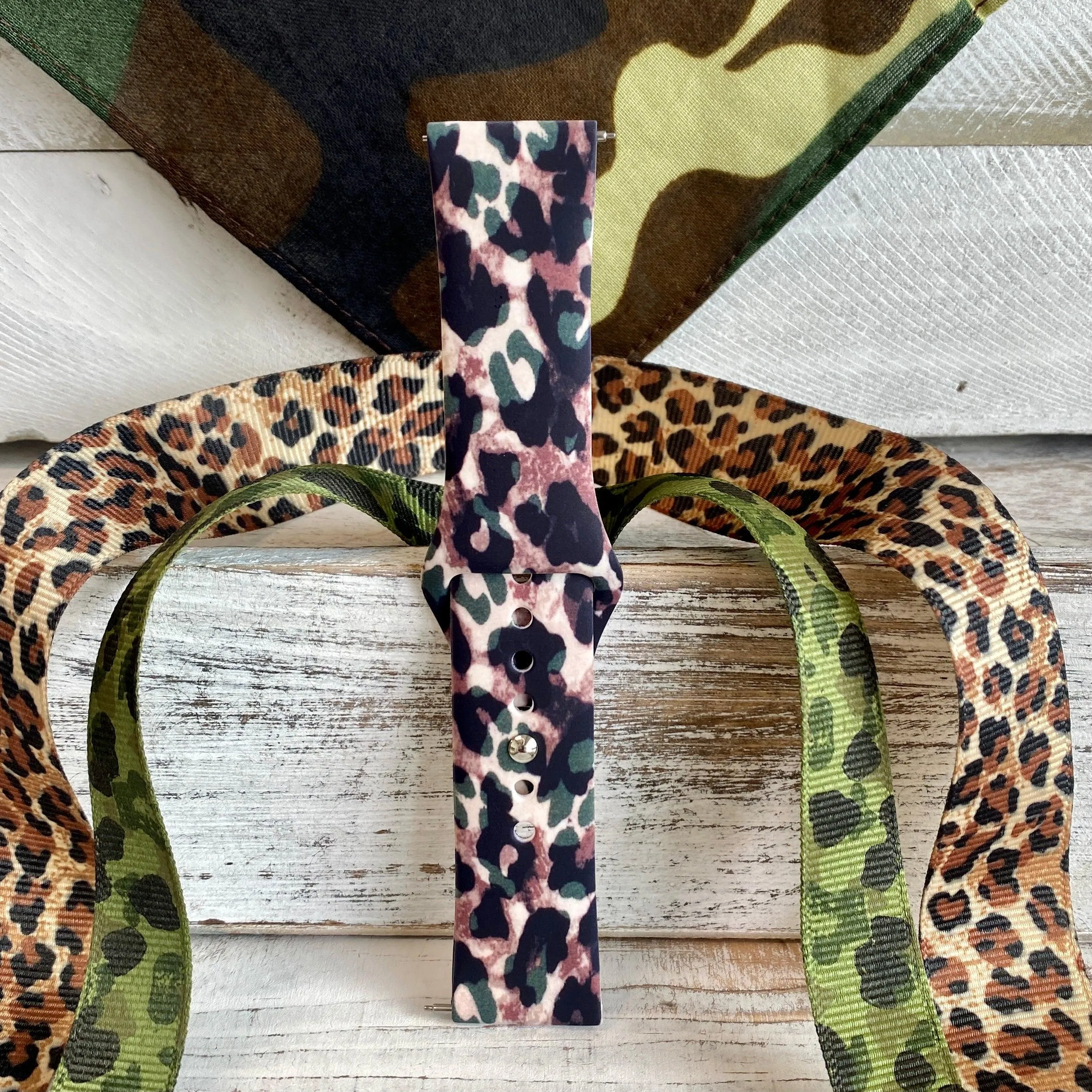 Camo Leopard Print Silicone Band For Samsung Watch