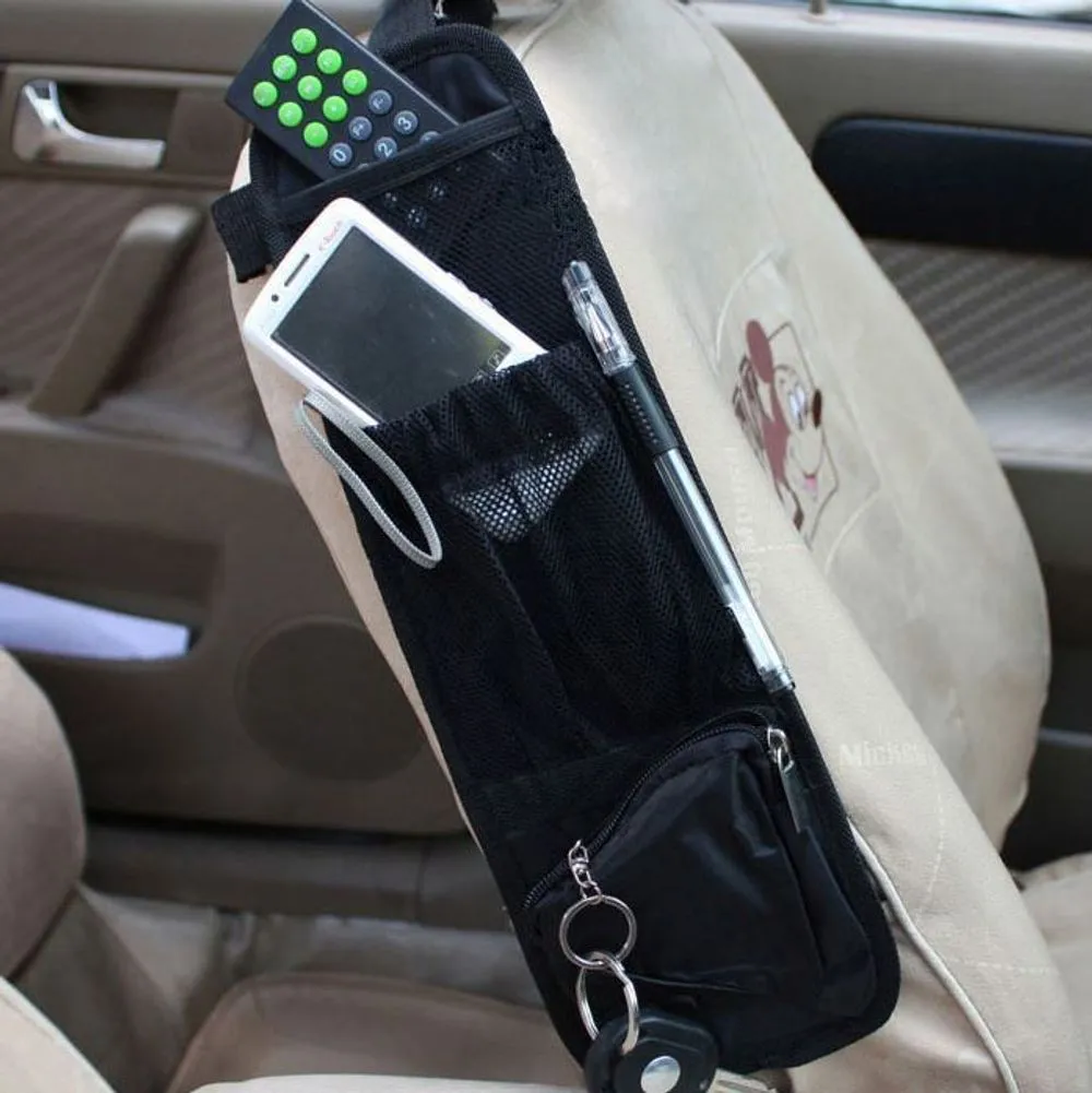 Car Organizer for Back Seat - Vinsani Black Pocket Pouch