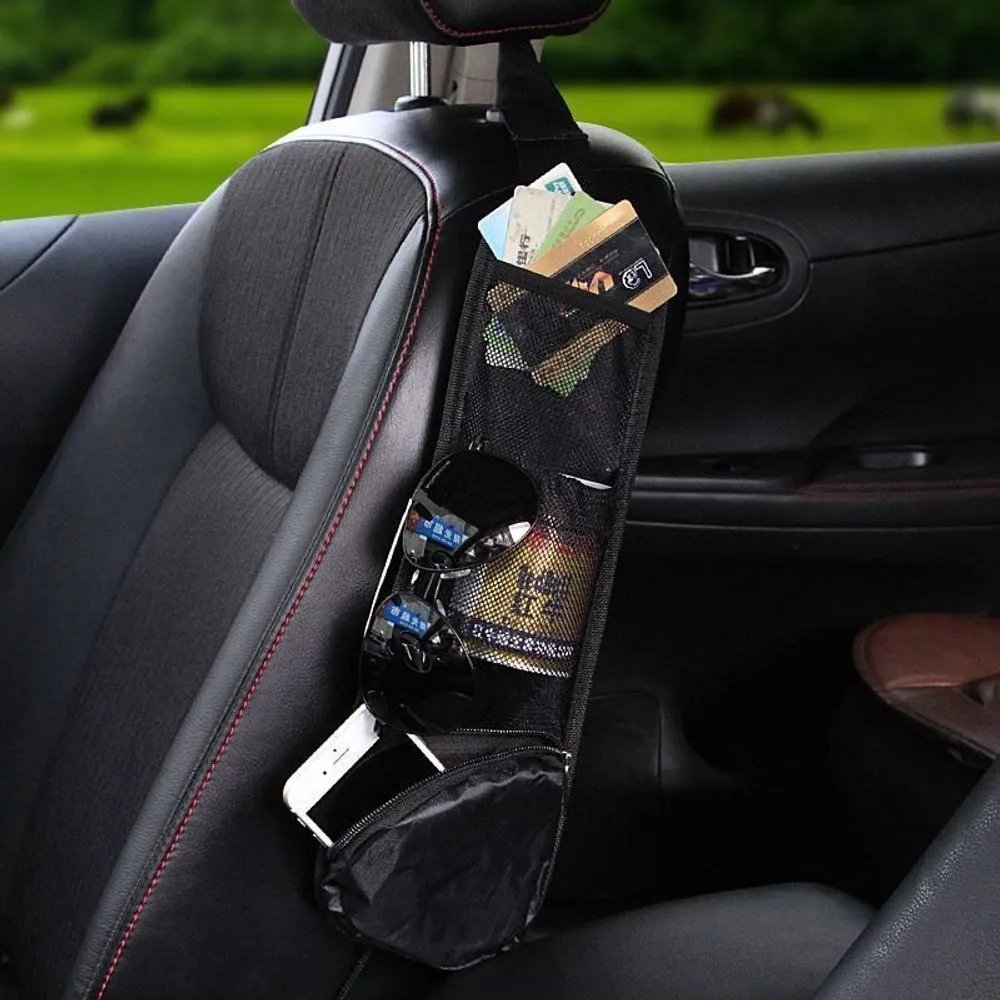 Car Organizer for Back Seat - Vinsani Black Pocket Pouch