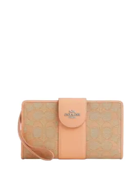 Coach Phone Wallet In Signature Jacquard