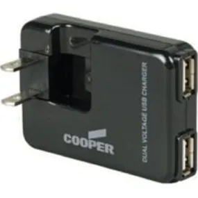 Cooper Wiring BP450-SP Dual Usb Charger Adapter, Black