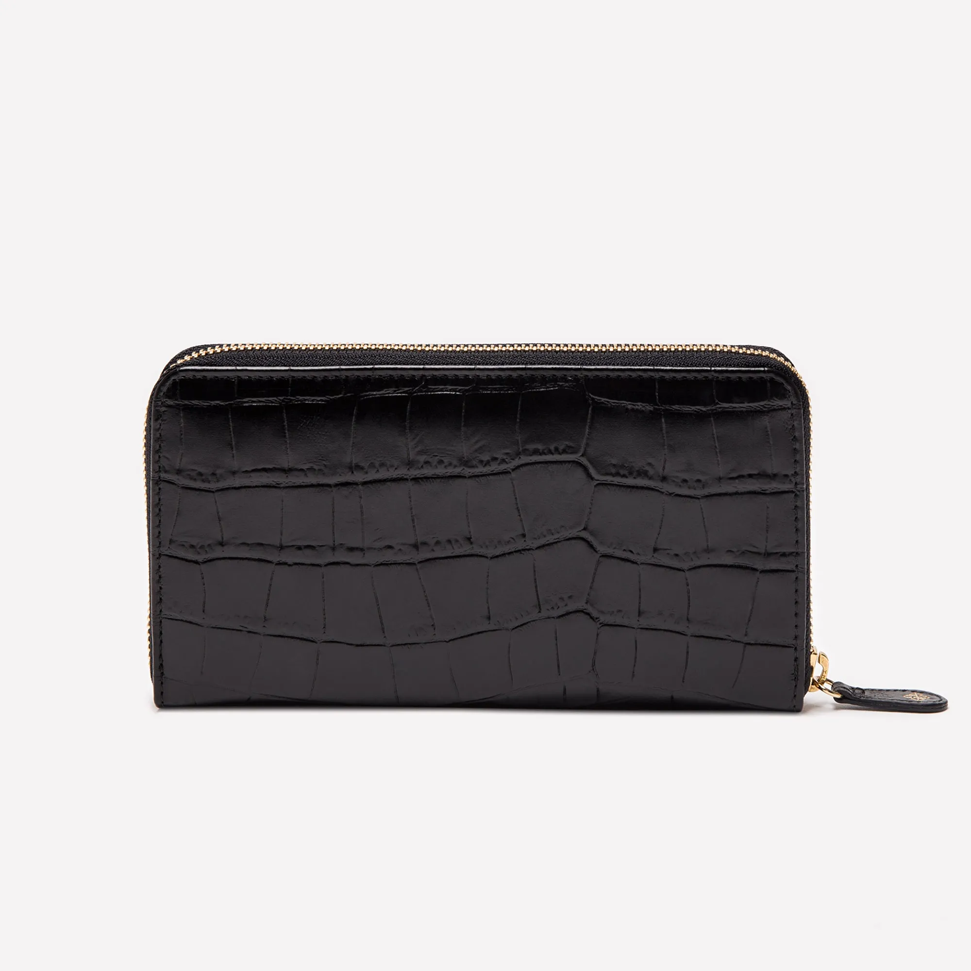 Croco Large Zip-Around Purse