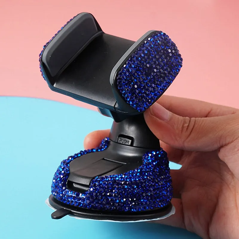 Crystal Rhinestones 360 Degree Car Phone Holder for Car Dashboard Auto Windows and Air Vent