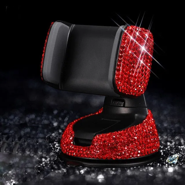 Crystal Rhinestones 360 Degree Car Phone Holder for Car Dashboard Auto Windows and Air Vent