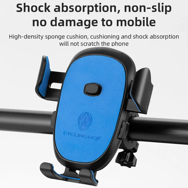 CYCLINGBOX BG-2930 Bicycle Mobile Phone Frame Plastic One-Click Lock Mobile Phone Bracket, Style: Handlebar Installation (Black）