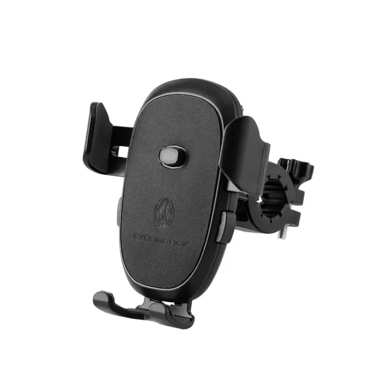 CYCLINGBOX BG-2930 Bicycle Mobile Phone Frame Plastic One-Click Lock Mobile Phone Bracket, Style: Handlebar Installation (Black）