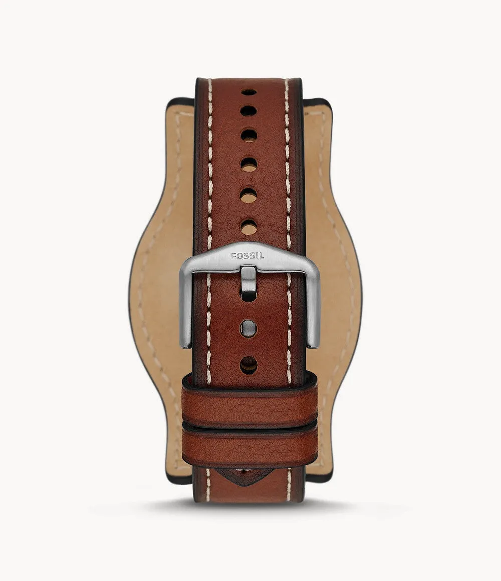 Defender Solar-Powered Medium Brown LiteHide™ Leather Watch