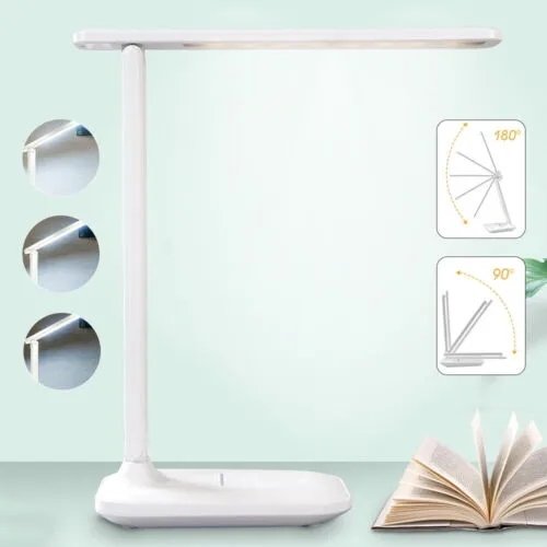 Dimmable Touch LED Desk Lamp, USB, Foldable, Adjustable, ABS