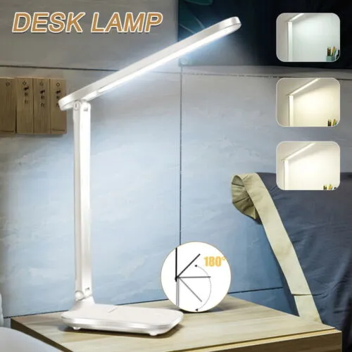 Dimmable Touch LED Desk Lamp, USB, Foldable, Adjustable, ABS