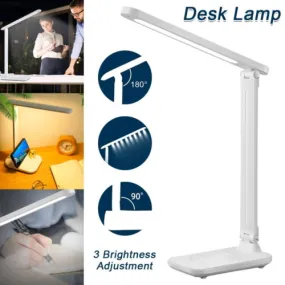 Dimmable Touch LED Desk Lamp, USB, Foldable, Adjustable, ABS