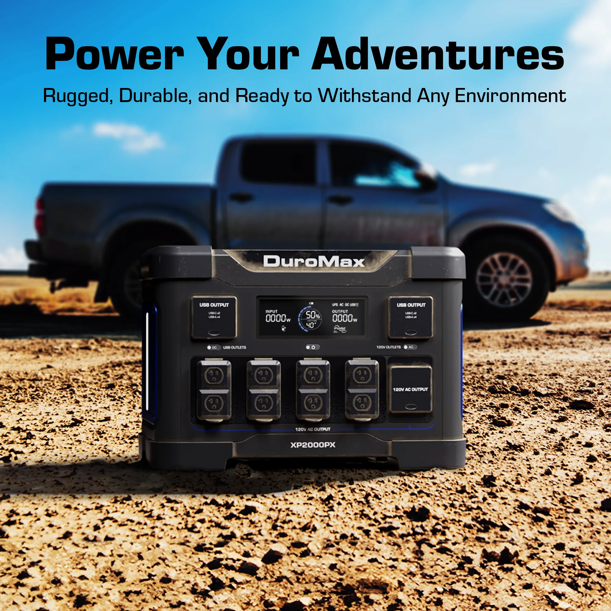 DuroMax XP2000PX 2000 Watt 1843 Wh LiFePO4 Portable Battery Backup Power Station