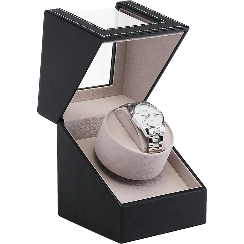 Elegant Automatic Watch Winder PU Leather Display Case